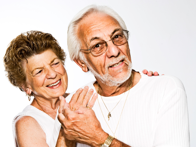 Dentures - Elder Couple Smiling